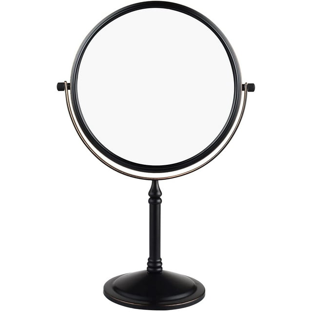 Freestanding Tabletop Makeup Mirror 8 Inch Double Sided 1x 3 X Magnification 360 Degree Swivel Cosmetic Vanity Magnifying Mirror for Table Desk Finished Gold(8in,3 X)-Orb