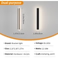 thumbnail image 5 of Modern Outdoor Wall Light 15.7inch Wall Sconces with 3 Color Lights 3000K/4500K/6000k IP65 Waterproof Outdoor Lighting for Porch Patio Fence Garden, 5 of 7