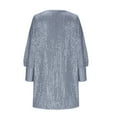thumbnail image 6 of Yokua Glitter Women Asymmetrical Off Shoulder Long Sleeve Party Dress Evening Event, 6 of 9