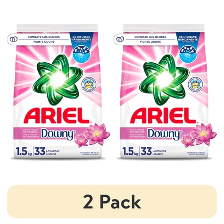 (2 pack) Ariel Laundry Detergent Powder with a Touch of Downy Freshness, 52 oz, 33 Loads