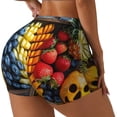 thumbnail image 2 of Kdxio Halloween Fruit Platter Print Workout Shorts for Women Seamless Soft Smooth Gym Yoga Scrunch Active Shorts, 2 of 5