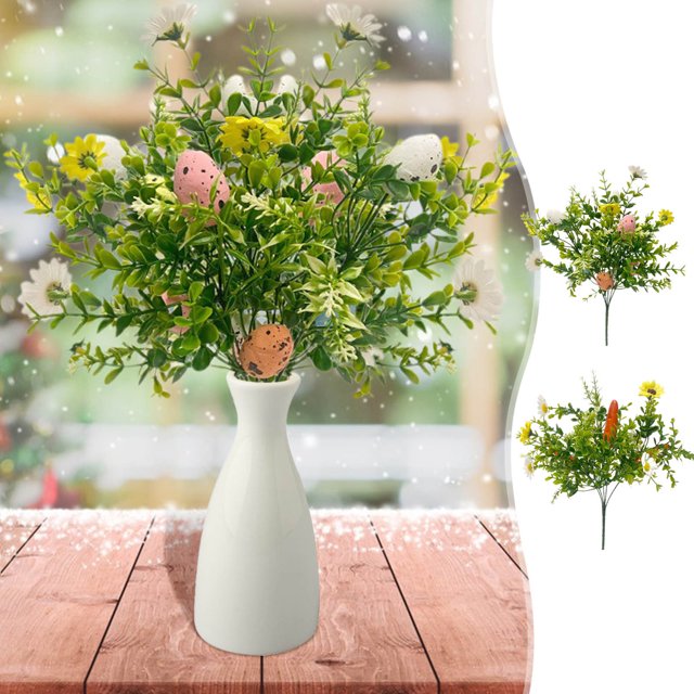 Fiudx Plantas Acuáticas Navideñas de Pascua, Zanahorias y Margaritas Vibrantes, Decoración Realista, Centro de Mesa Versátil, Decoración Navideña, Seguro para La Familia, Fácil de Guardar, Juego de 3