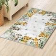 thumbnail image 4 of Artoid Mode Animals Elephant Giraffe Baby Shower Area Rug, Spring Birthday Home Decor Low-Profile Washable Door Mat for Entryway Bedroom Living Room Laundry Room Indoor 2x3 Feet, 4 of 8