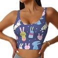 thumbnail image 1 of Fotbe Cartoon Rabbit Sujetador Deportivo Largo sin Aros para Mujer con Almohadillas y Soporte Medio, Transpirable y Absorbente, Camiseta Tipo Chaleco o Tank Top-Large, 1 of 8