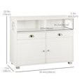 thumbnail image 3 of HOMCOM Sideboard Buffet Cabinet, Coffee Bar Cabinet w/ Drawers, Open Shelf, 3 of 10