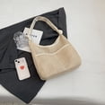thumbnail image 4 of Bolso de hombro de paja para mujer Bolsos de viaje tejidos con costuras de PU con bolso pequeño (Beige) Sywqhk Para Estrenar, 4 of 9