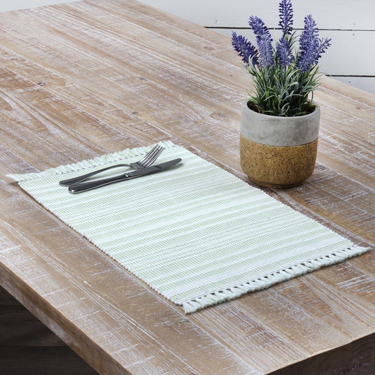 Farmhouse Tabletop & Kitchen Madeline Ribbed Placemat Set of 6