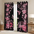 thumbnail image 2 of jejeloiu Country Floral Blossom Black Out Curtains,Boho Exotic Style Moth Curtains Pack of 2 (42x63 Each),Pink Cherry Floral Bedroom Curtains For Girls,Microfiber Bedroom Decor, 2 of 6