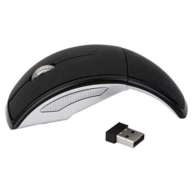 Ratón inalámbrico plegable para ordenador Arc Touch Mouse, ratón óptico delgado y plegable con receptor USB para Co, color negro
