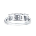 thumbnail image 3 of Half Eternity Ring Wedding Engagement Band Oval Simulated Cubic Zirconia 925 Sterling Silver size 7, 3 of 5