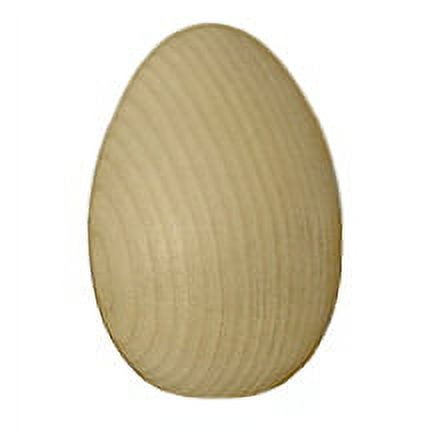 1 Pc Wood Hen Eggs 2-1/2" tall x 1-3/4" wide Egg has flat bottom for standing
