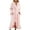 Pink, variant on Womens Robe Solid Casual Flannel Long Sleeve Thermal High Slit Bathrobe Kimono with Belt Sleepwear