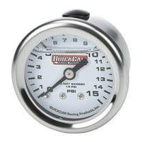 Quickcar Racing Products Pressure Gauge 0-15 PSI 1.5in Liquid Filled