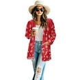 thumbnail image 2 of SCRAWLGOD Music Snowflakes Womens Cardigans Lightweight Dressy Cardigans for Women Size L Long Sleeve Casual Work Outfits for Women Stretchy Womens Long Cardigan for Christmas, 2 of 7