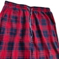 thumbnail image 6 of Mens Cotton Plaid Pajama Pants Elastic Waist Drawstring Soft Baggy Casual Wide Leg Lounge Pants Red XL, 6 of 7