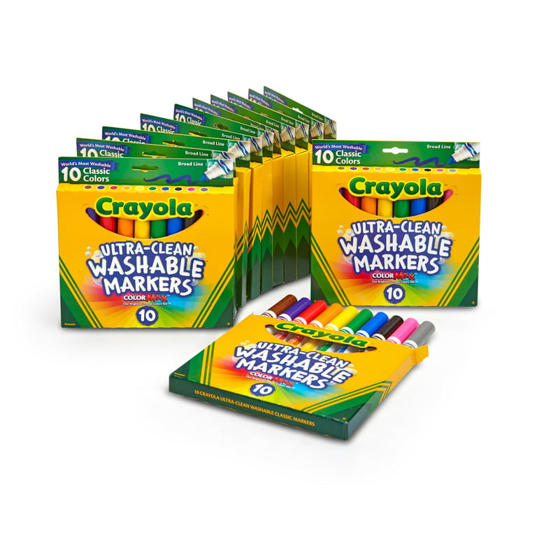 TeachersParadise - Crayola® Ultra-Clean Markers, Fine Line, Assorted  Colors, 12 Per Box, 3 Boxes - BIN587813-3