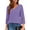 D-Purple, variant on Summer Tops for Women V Neck 3/4 Sleeve Tunic Blouses Ladies Casual Hollow Out Trendy T Shirts