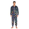 thumbnail image 3 of FORMRS Onesies Pajama for Adults Unisex Hoodie Winter Jumpsuit One Piece Sleepwear, Sizes S-2XL, Dark Blue Christmas, 3 of 7