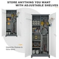 thumbnail image 3 of Marcree 72.8" H Broom Closet Storage Cabinet with Locking Doors,Garage Storage Cabinet with Hanging Rod, Cleaning Tool Cabinet for Garage,Bathroom Office Grey&White, 3 of 8