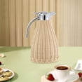 thumbnail image 3 of Coffee Thermal Carafe1.5L Double Walled Vacuum Insualted Carafe with Handmade Rattan Body for Keeping Hot Coffee & Tea Hot -24Hours (Beige), 3 of 9