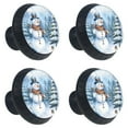 thumbnail image 2 of 4 Pcs Christmas Snowman Knobs for Kitchen Cabinet Cupboard Dresser Bookcase Drawer Pulls Handles Round Home Decor, 2 of 8