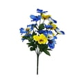 thumbnail image 2 of 1Pcs Blue & Yellow Realistic Artificial Pansy Bouquet - 13.8in Fake Flowers For Vase, Artificial Flowers For Home Decor, Wedding Decoration & Photography Prop (A), 2 of 4