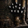 thumbnail image 6 of Halloween Artificial Rose Flower with Skull Head, Fake Silk Rose Bouquet, Red or Black Roses with Mini Skull, 6 of 7