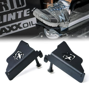 Xprite Metal Steel Front Door Foot Pegs Rest Pedals with Badge Compatible with 2007-2018 Jeep Wrangler JK JKU Accessories - 1 Pair