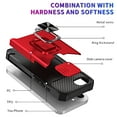 thumbnail image 2 of TECH CIRCLE for iPhone 16e Hybrid Rugged Case with Slide Camera Cover, Military Drop Protection Cover with Ring Stand & Card Holder, Shockproof Magnetic Drop Protective Cover,Red, 2 of 7