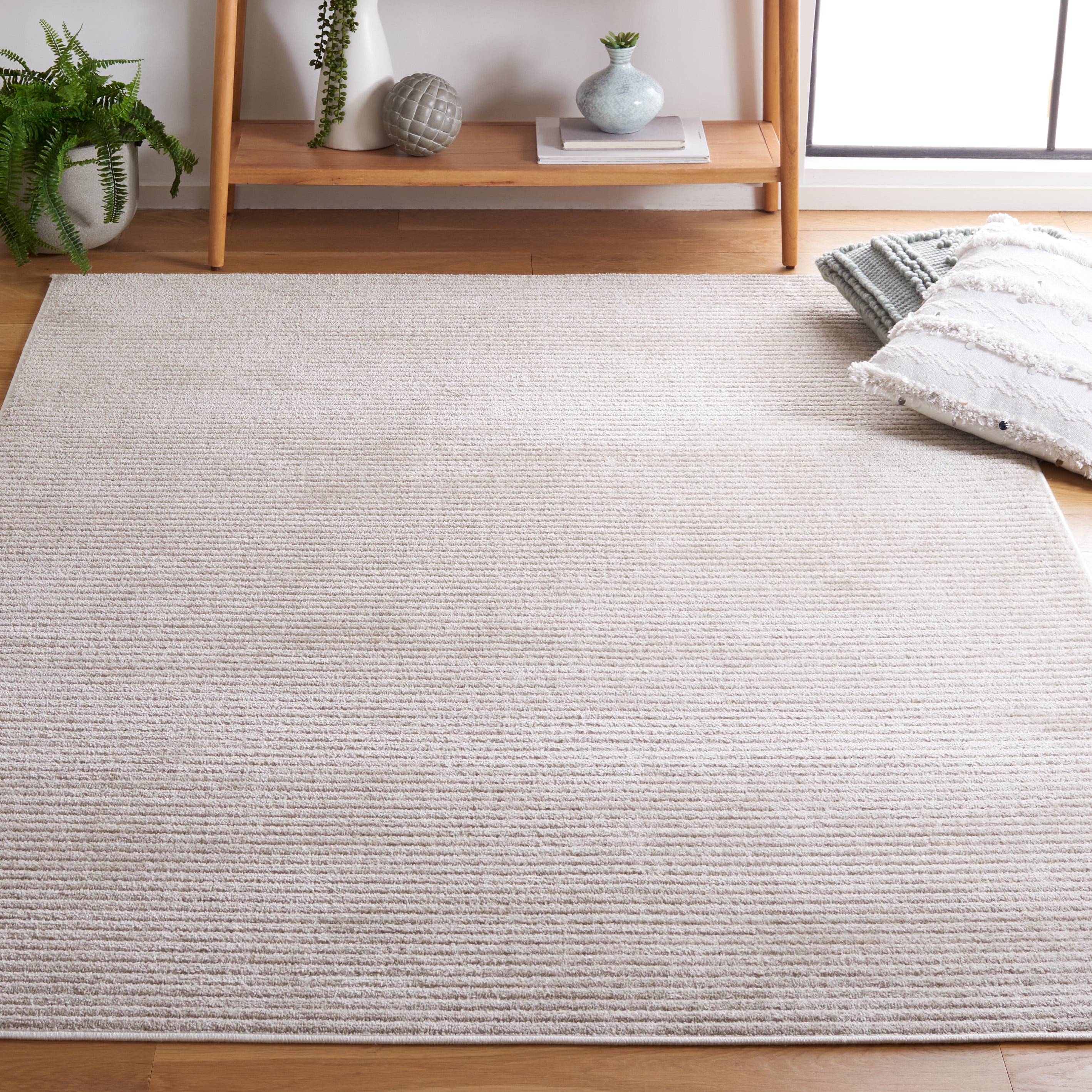 SAFAVIEH Vision Zayden Solid Polyester Area Rug, Beige, 8' x 10'