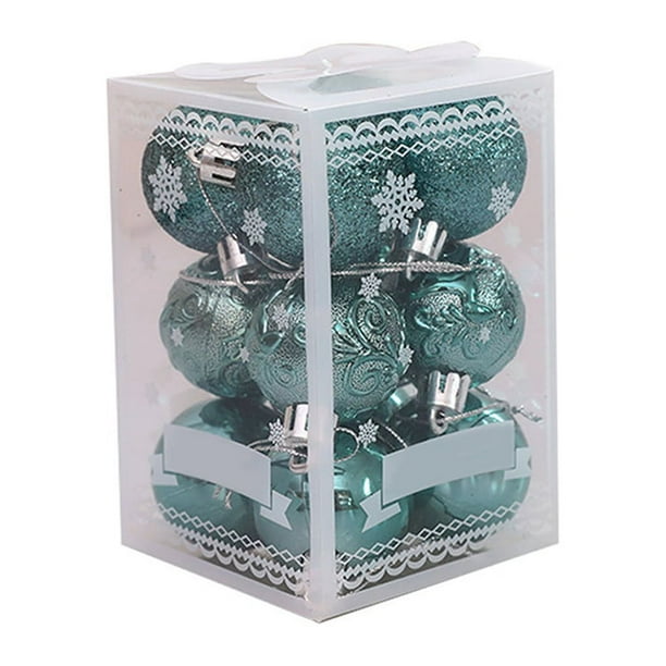 Advancent Paquete de 12 bolas de Navidad, fiesta, decoración de festivales, accesorios de fotografía, adornos de interior, Bar, ventana de Kits de decoración para fiestas Verde