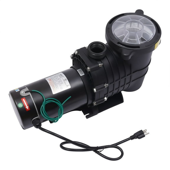 Black 110-120V 1.5HP Filter Pump 6000GPH Inground Swimming Pool Pump Motor W/ Strainer 1100W 1.5HP for in / Above-Ground Pools, Hot Tubs