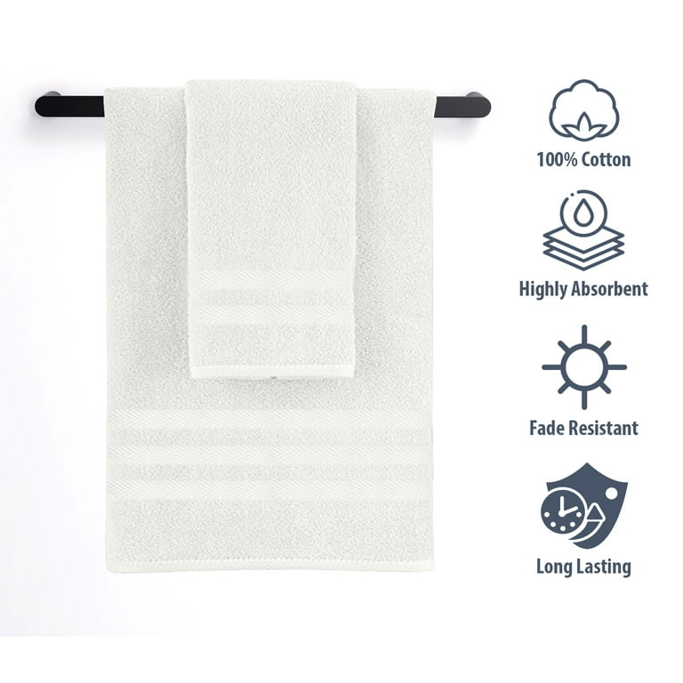 Altom 600 GSM 6 Piece Egyptian-Quality Cotton Towel Set Eider & Ivory Color: White