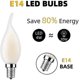 thumbnail image 3 of E14 LED Filament Bulbs, Warm White, Dimmable, 4W, Edison Style, Pack of 10, 3 of 5