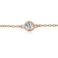 thumbnail image 2 of Bling Jewelry Womens Elegant CZ By The Inch Anklet Ankle Bracelet Rose Gold Plated Silver 9-10 Inch, 2 of 5