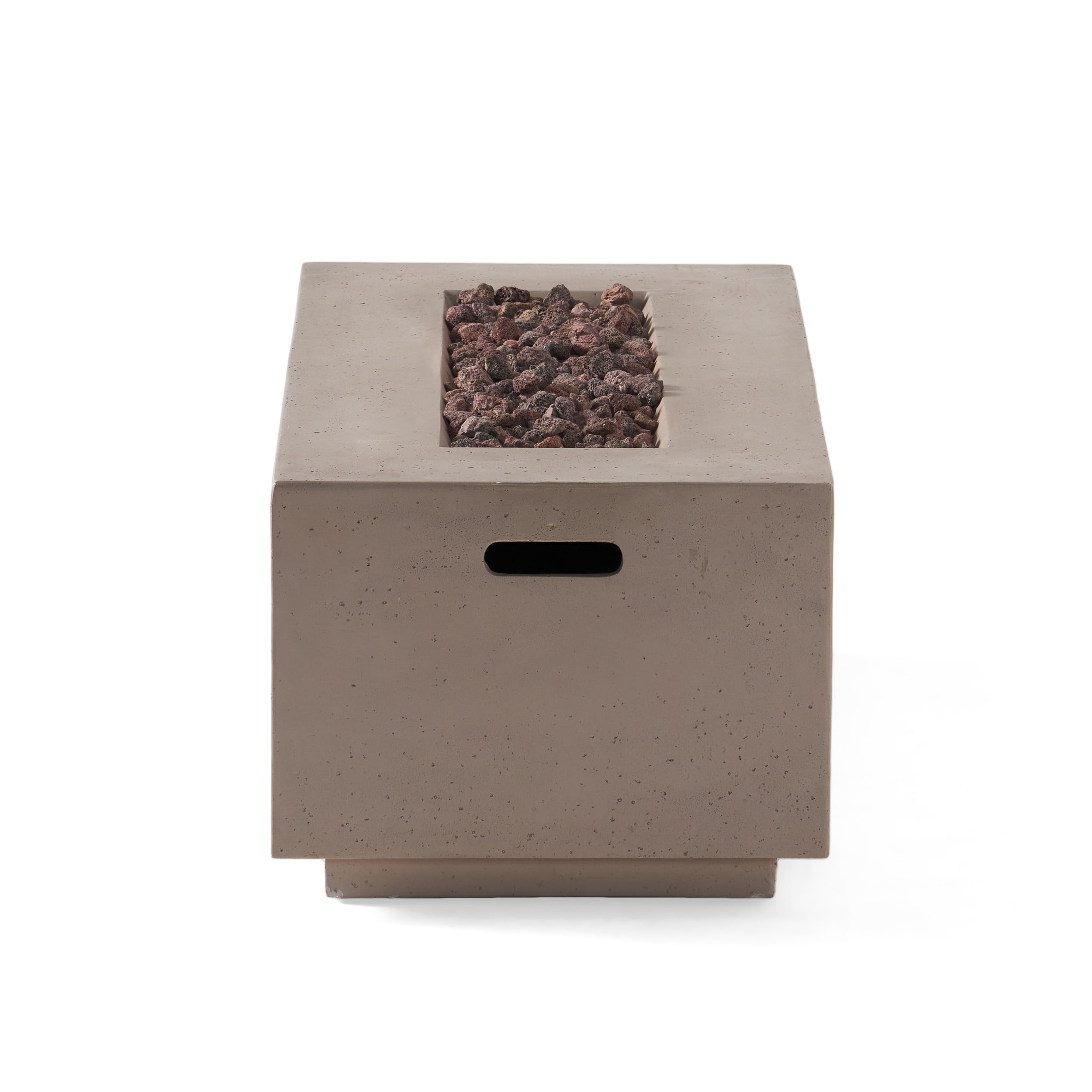 Mayfair Lightweight Concrete Outdoor 40,000 BTU Rectangular Fire Pit (No Tank Holder), Light Gray
