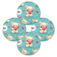 thumbnail image 5 of WOBOGO Adorable Teddy Bears Heart Pattern Round Placemats Set of 4 Heat Resistant Washable Kitchen Table Decorations 15.4in, 5 of 7