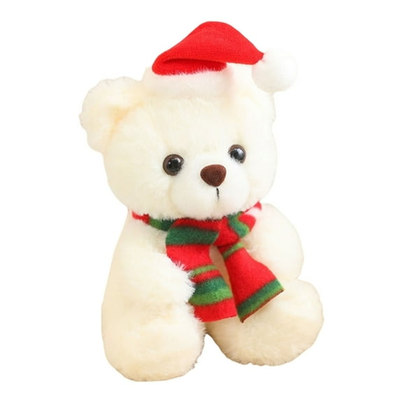 Christmas Sturdy Plush Lovely Bear Toy Soft Stuffed Animals for Holiday Gifts Giving Household Bedroom Decoration
