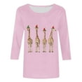 thumbnail image 4 of Makaor Fall Tops for Women Trendy Christmas Plus Size Crew Neck Shirts Graphic 3/4 Sleeve Pullover Tees Cute Vacation Clothes, 4 of 5