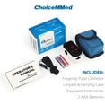 thumbnail image 7 of ChoiceMMed Black Finger Pulse Oximeter - Blood Oxygen Saturation Monitor Great as SPO2 Pulse Oximeter - Portable Oxygen Sensor with Included Batteries - O2 Saturation Monitor with Carry Pouch, 7 of 7