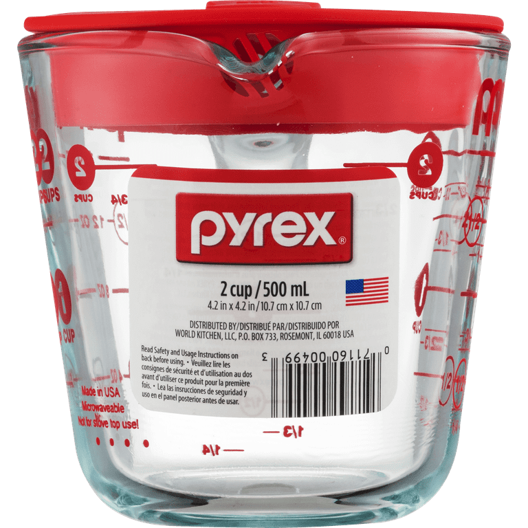 Pyrex Covered Measuring Cup, 2 c - Baker's