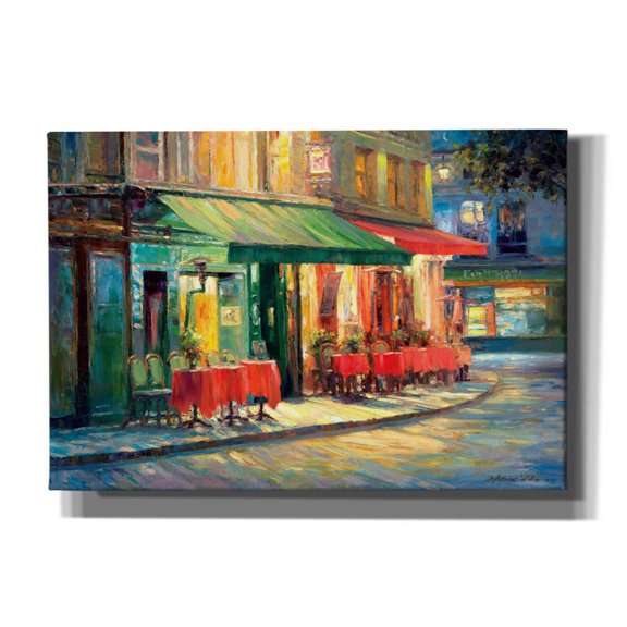 Epic Graffiti 'Red & Green Café' by Haixia Liu, Canvas Wall Art, 26"x18"