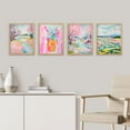 thumbnail image 4 of PixonSign Framed Wall Art Vibrant Spring Landscape and Pineapple Colorful Illustrations Posters, Set of 4 Preppy Room Multicolor Nature Wilderness Canvas Prints for Home Decor - 11"x14" Natural, 4 of 5