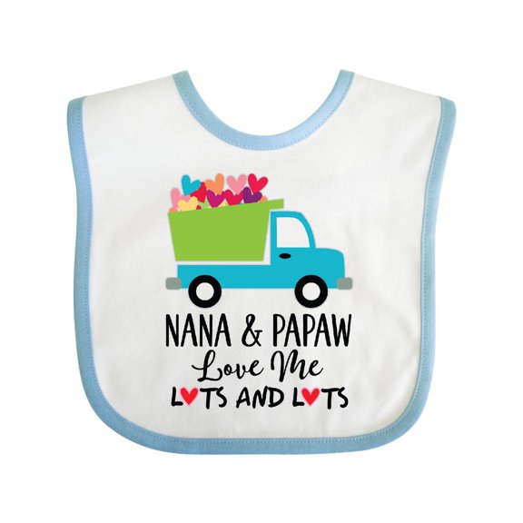 Inktastic Nana and Papaw Grandson Truck Boys Baby Bib