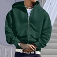 thumbnail image 6 of TOWED22 Mens Zip Up Hoodie Fleece Zipper Hooded Jacket Sweatshirt Lightweight with Pockets Long Sleeve Solid Color Drawstring Hoodies,Dark Green,S, 6 of 9