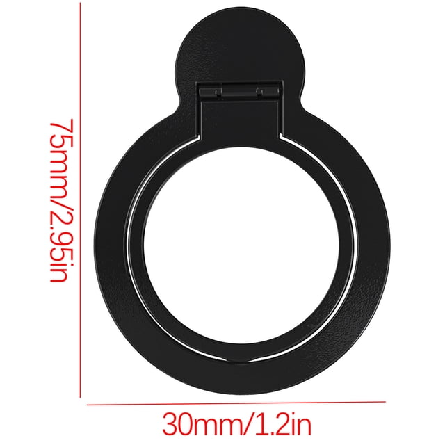 Magnetic Phone Ring Holder, Universal Foldable Metal Phone Grip Kickstand, 360 Degree Rotation, Ultra-Thin Portable Cell Phone Finger Ring Stand Compatible with Car Mount, Desk, and Live Streaming