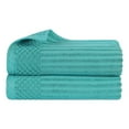 thumbnail image 2 of Superior Soho Ribbed Cotton Absorbent Bath Sheet Set of 2, Turquoise, 2 of 9