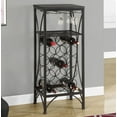 thumbnail image 2 of 12.5" x 16.25" x 40.5" Black Metal Wine Bottle and Glass Rack Home Bar, 2 of 3