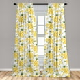 thumbnail image 5 of Ambesonne Green and Yellow Curtains, Organic Fruits, Pair of 28"x84", Fern Green and Yellow, 5 of 5