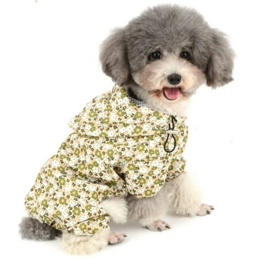 Waterproof Puppy Dog Raincoats with Hood for Small Medium Dogs,Four-Leg Design , Lightweight Jacket